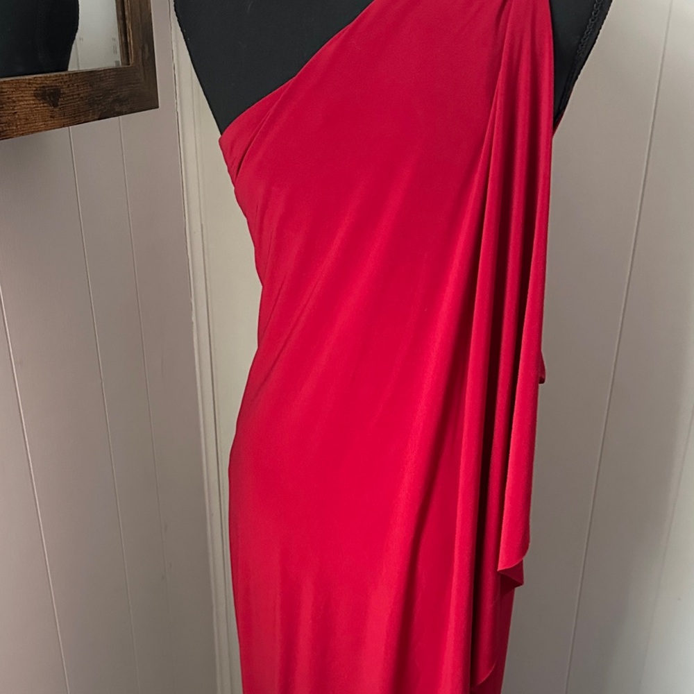 Ralph Lauren Elegant Red One-Shoulder Dress - Picture 6 of 8